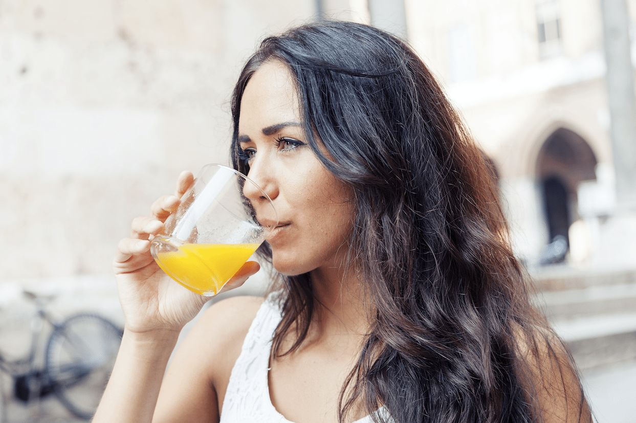 Woman Drinking high fiber drink