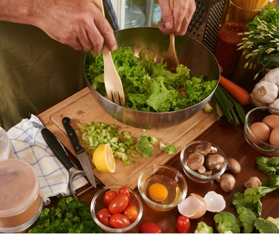 tossing salad