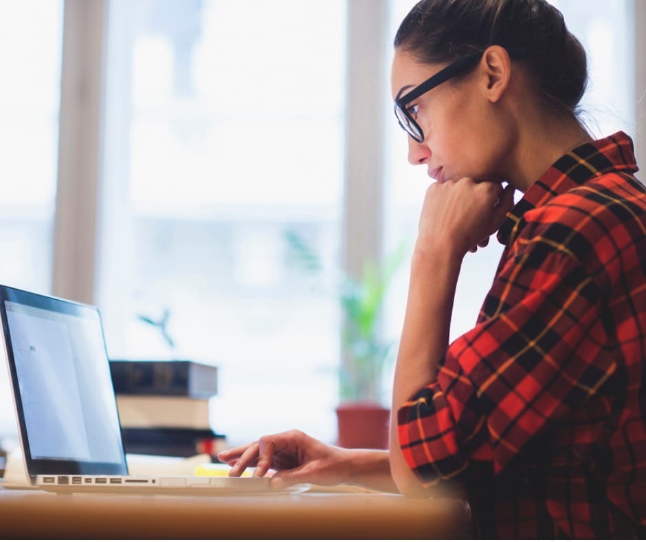 patient researching symptoms on computer